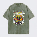 Vintage Sun Pattern Oversized T-Shirt