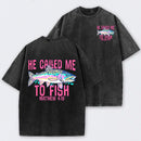 Retro Washed Fish Double Sided Printed T-Shirt