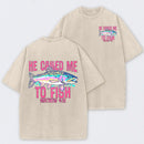 Retro Washed Fish Double Sided Printed T-Shirt
