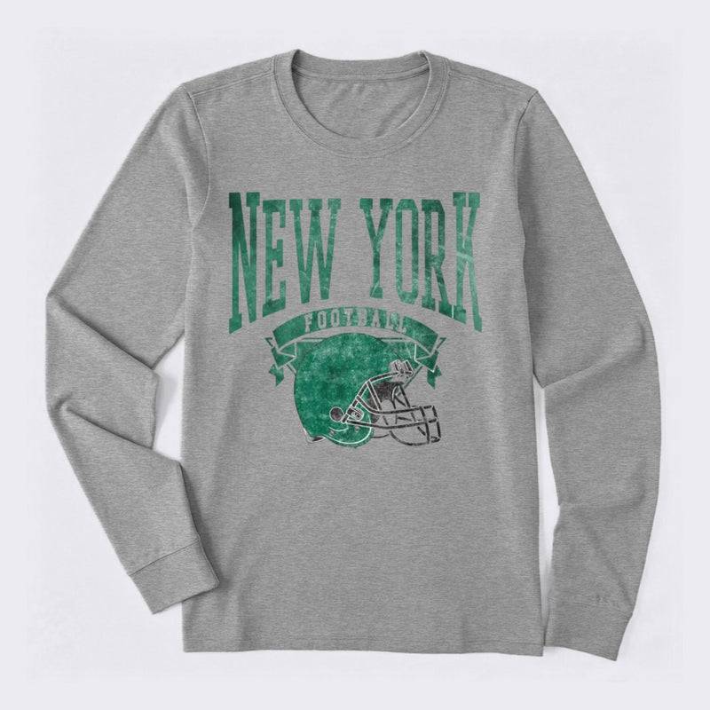 Vintage Football Hometown Team Print Long Sleeve T-Shirt