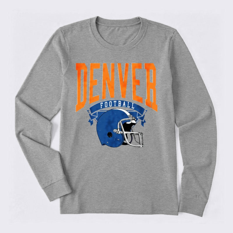 Vintage Football Hometown Team Print Long Sleeve T-Shirt