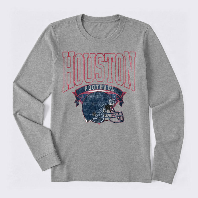 Vintage Football Hometown Team Print Long Sleeve T-Shirt