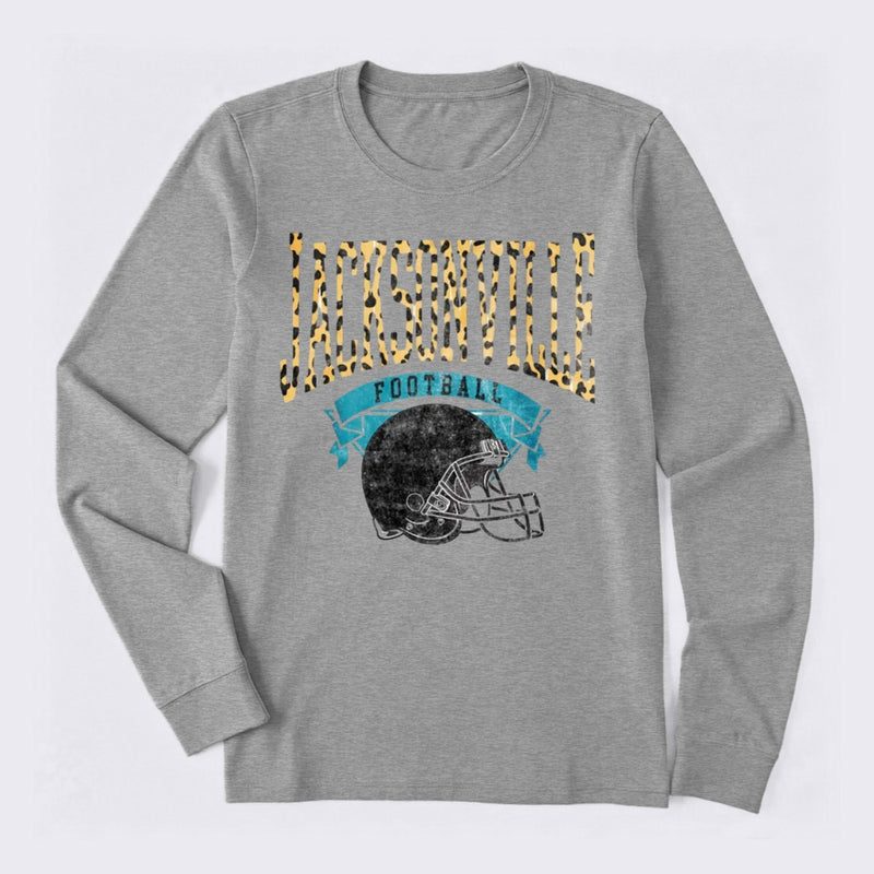 Vintage Football Hometown Team Print Long Sleeve T-Shirt