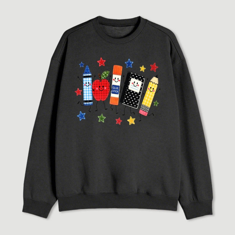 Back to School Apple Pencil Notebook Graphic Sweatshirt