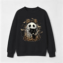Leopard Ghost Cat Halloween Cute Spooky Black Cat Sweatshirt