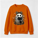 Leopard Ghost Cat Halloween Cute Spooky Black Cat Sweatshirt