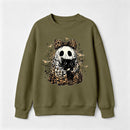 Leopard Ghost Cat Halloween Cute Spooky Black Cat Sweatshirt