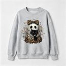 Leopard Ghost Cat Halloween Cute Spooky Black Cat Sweatshirt