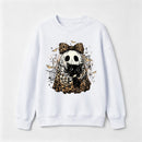 Leopard Ghost Cat Halloween Cute Spooky Black Cat Sweatshirt