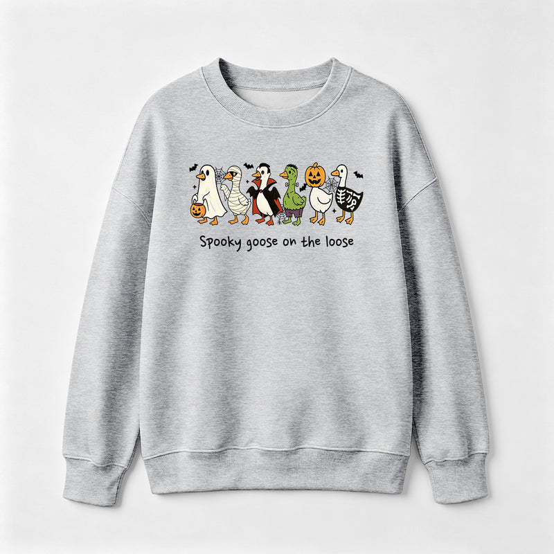 Spooky Goose on the Loose Funny Halloween Sweatshirt