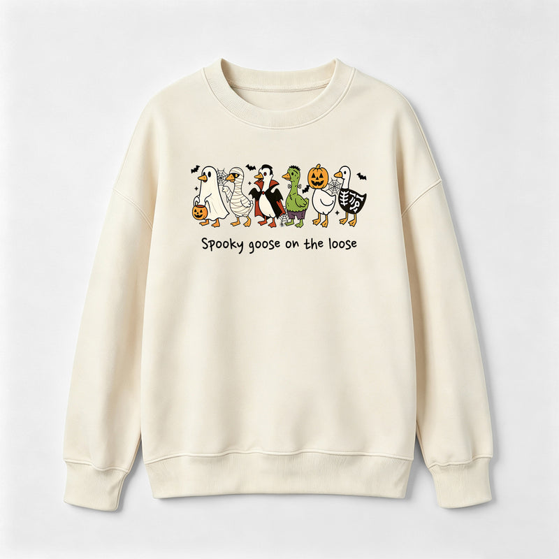 Spooky Goose on the Loose Funny Halloween Sweatshirt