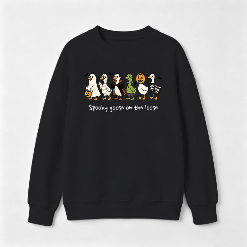 Spooky Goose on the Loose Funny Halloween Sweatshirt