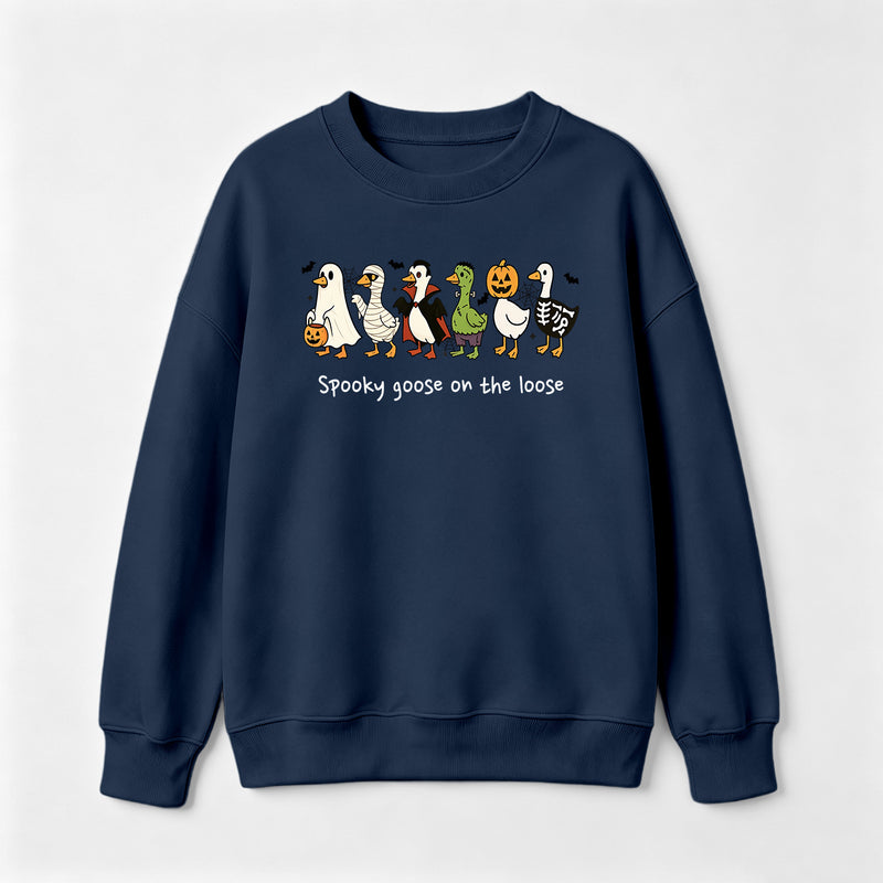 Spooky Goose on the Loose Funny Halloween Sweatshirt