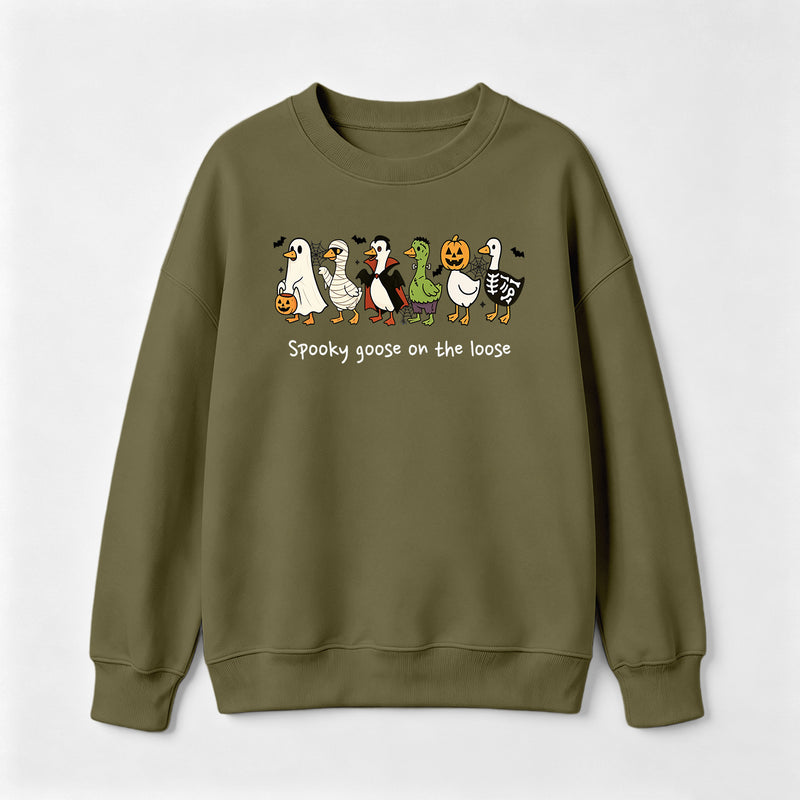 Spooky Goose on the Loose Funny Halloween Sweatshirt