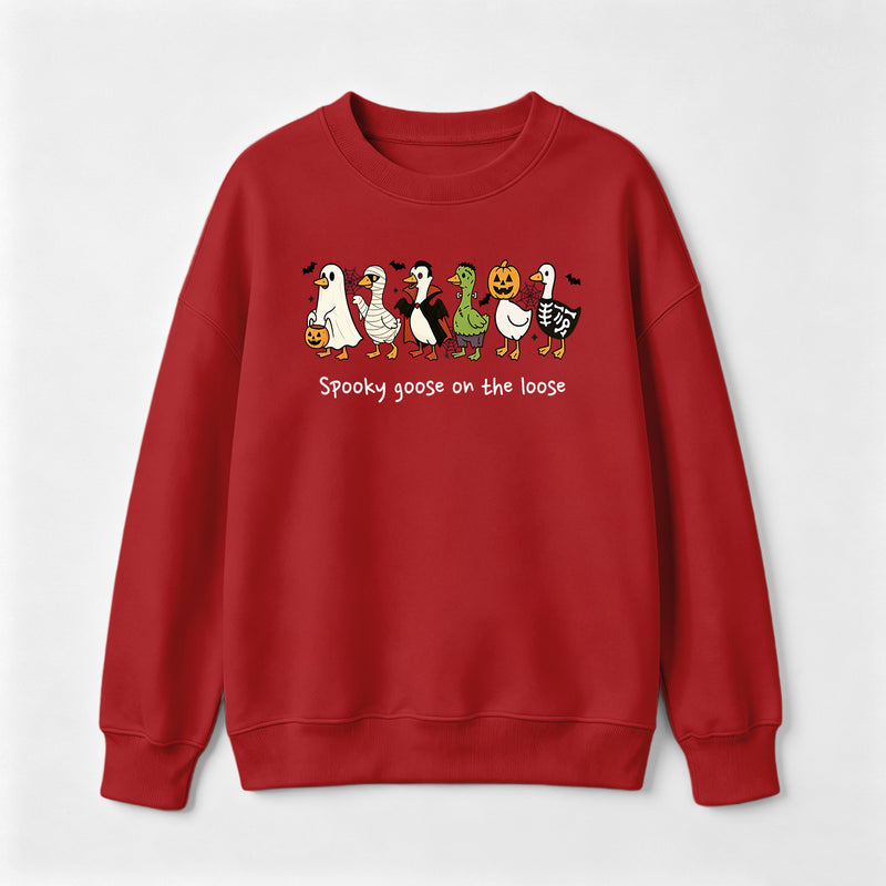 Spooky Goose on the Loose Funny Halloween Sweatshirt