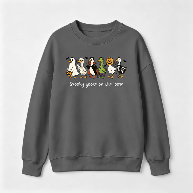 Spooky Goose on the Loose Funny Halloween Sweatshirt