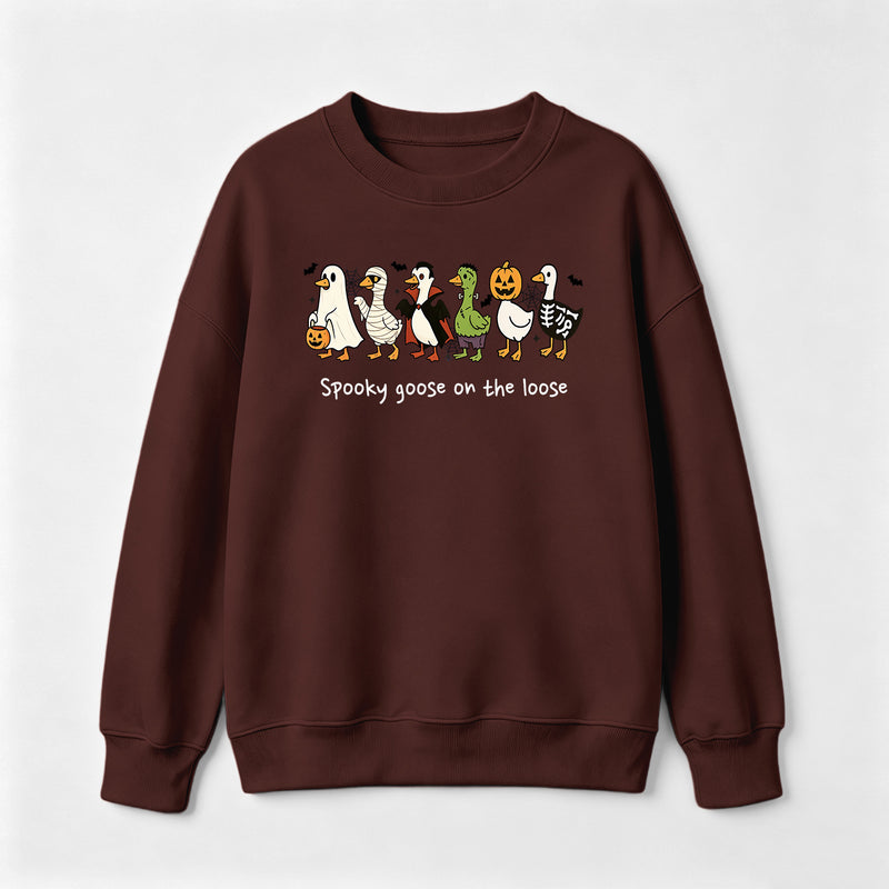 Spooky Goose on the Loose Funny Halloween Sweatshirt