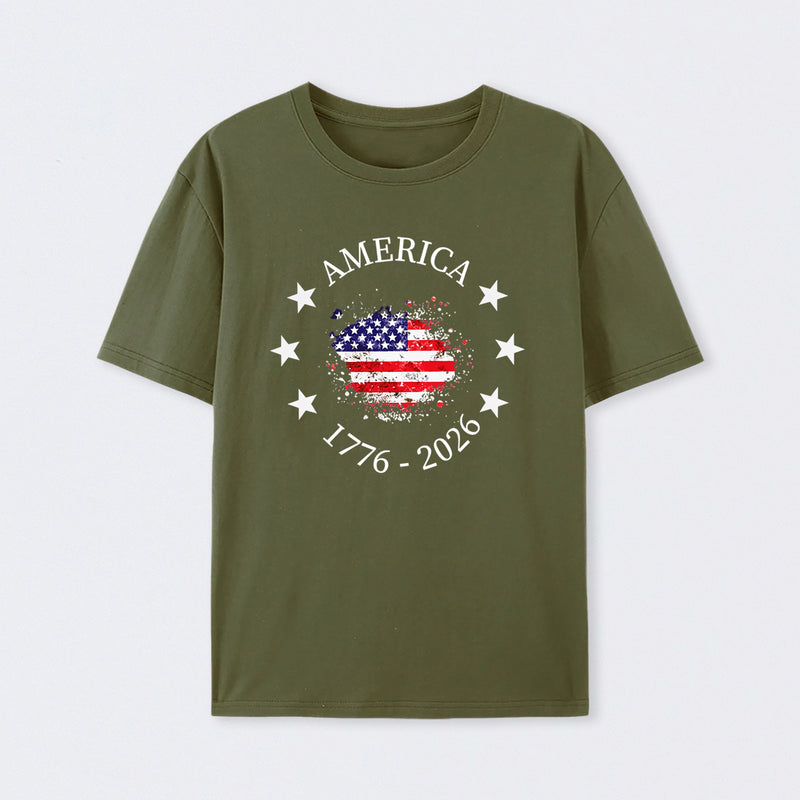 America 250Th Anniversary Patriotic Usa Flag Graphic T-Shirt