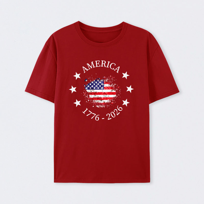 America 250Th Anniversary Patriotic Usa Flag Graphic T-Shirt