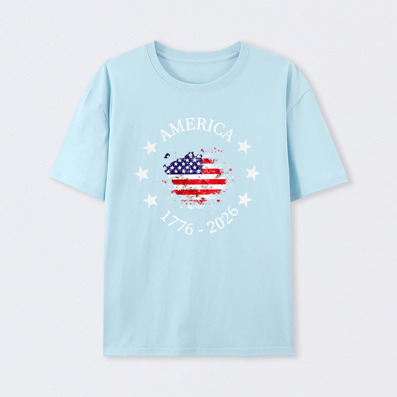 America 250Th Anniversary Patriotic Usa Flag Graphic T-Shirt