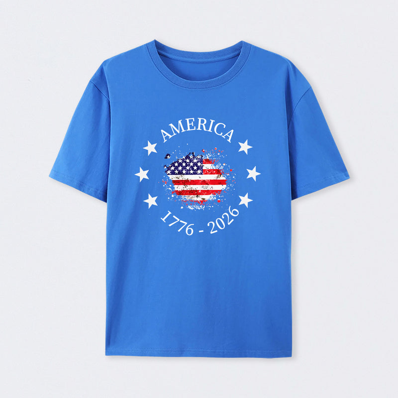 America 250Th Anniversary Patriotic Usa Flag Graphic T-Shirt