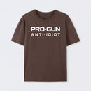 Pro Gun Anti Idiot Graphic Print Cotton T-Shirt