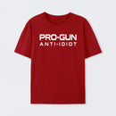 Pro Gun Anti Idiot Graphic Print Cotton T-Shirt