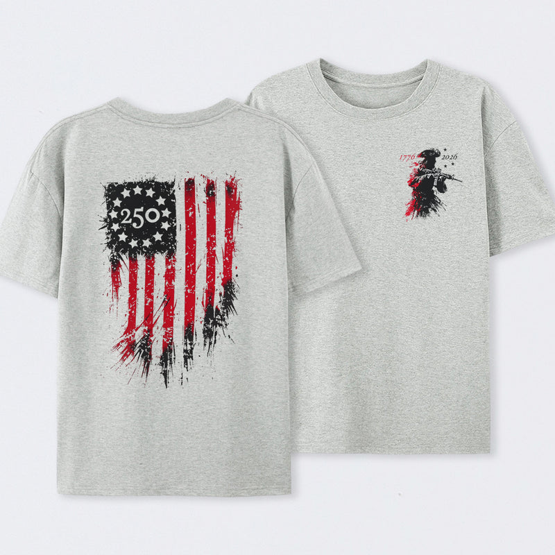 250th Anniversary Distressed American Flag T-Shirt