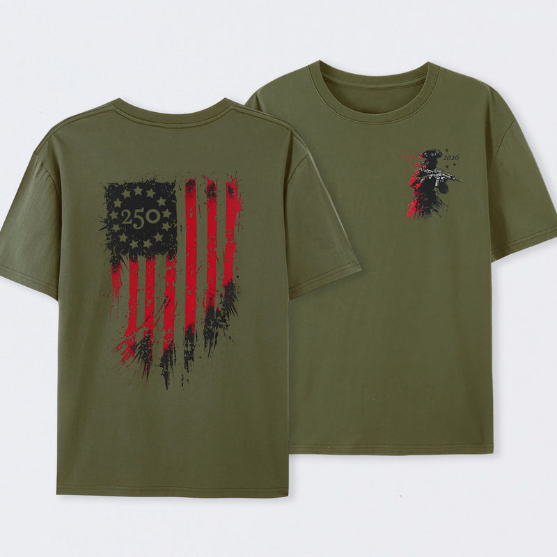 250th Anniversary Distressed American Flag T-Shirt