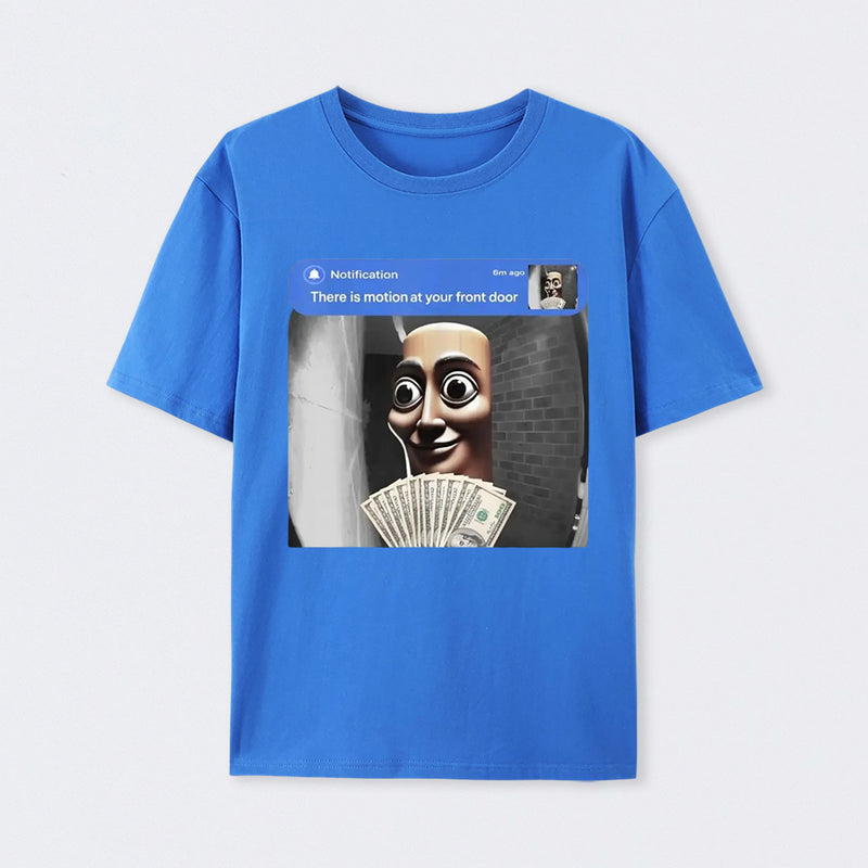 There is movement at your front door Tung Tung Tung Sahur meme cotton T-shirt