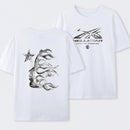 Vintage Dark Streetwear Street Style Star Flame Design T-shirt