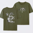 Vintage Dark Streetwear Street Style Star Flame Design T-shirt