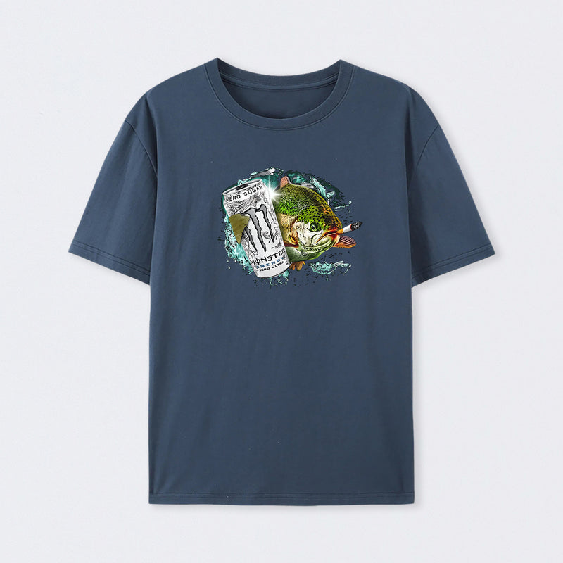 Dope Fish Shirt Funny White Monster Fish T-Shirt