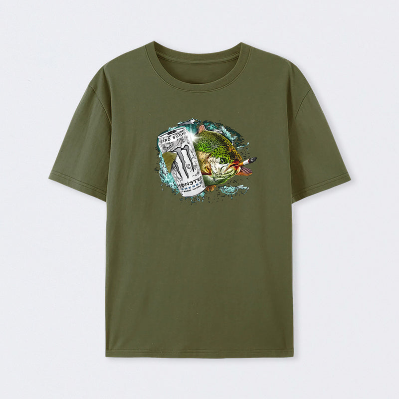 Dope Fish Shirt Funny White Monster Fish T-Shirt
