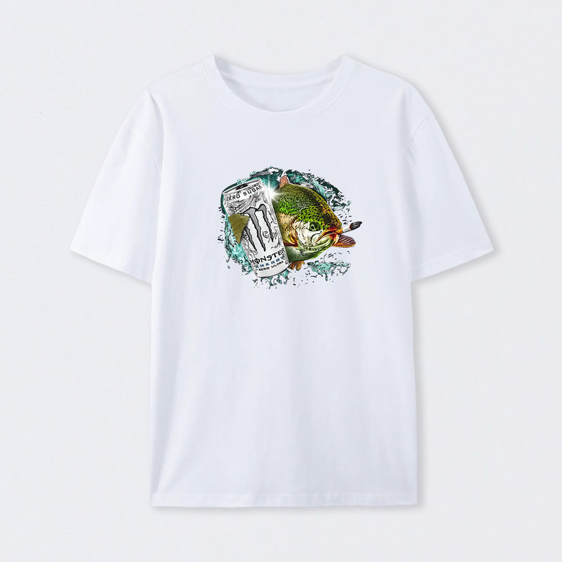 Dope Fish Shirt Funny White Monster Fish T-Shirt