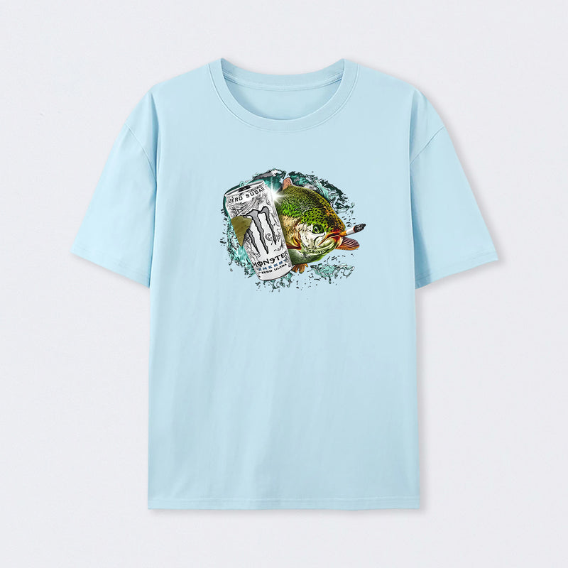 Dope Fish Shirt Funny White Monster Fish T-Shirt