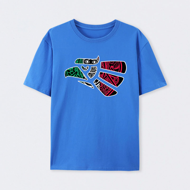 Latino Heritage Green White Red Mexico Eagle Tribal Art Design T-Shirt