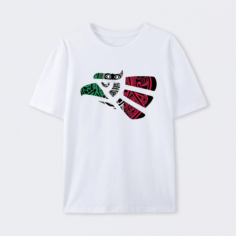 Latino Heritage Green White Red Mexico Eagle Tribal Art Design T-Shirt