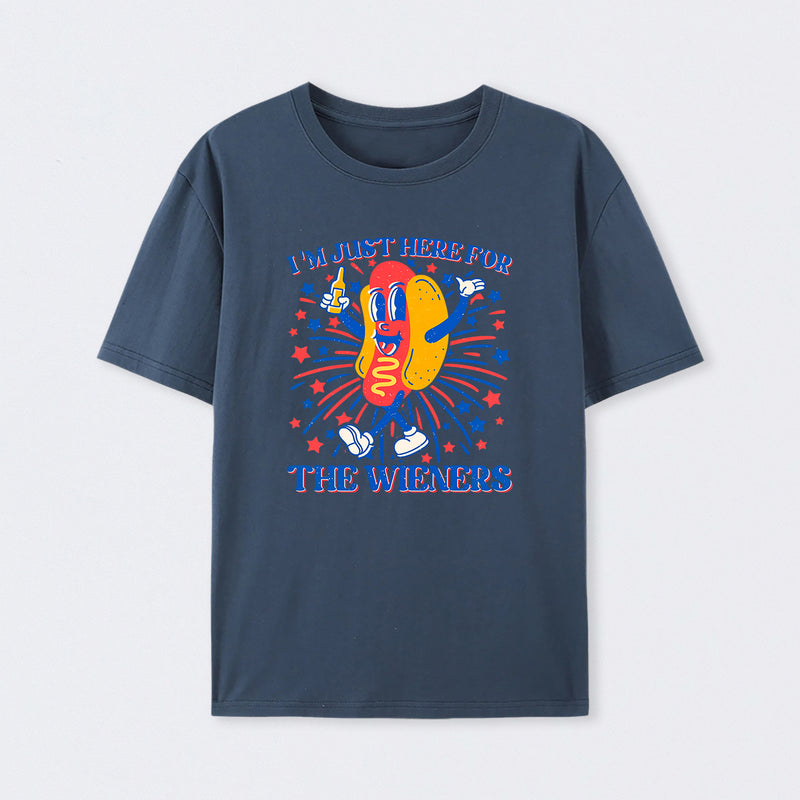 Hot Dog I'm Just Here for The Wieners 4Th of July T-Shirt