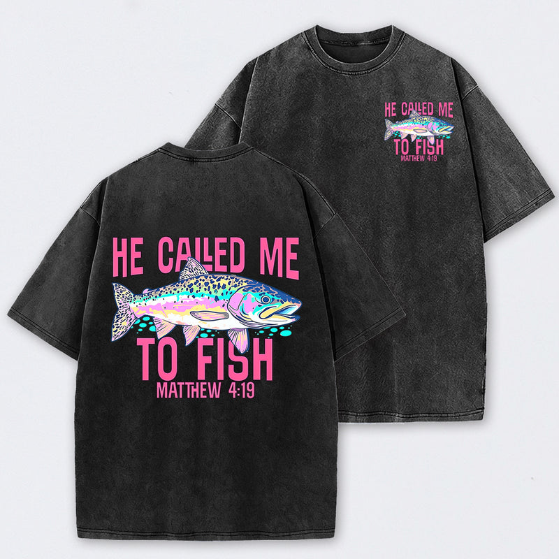 Retro Washed Fish Double Sided Printed T-Shirt