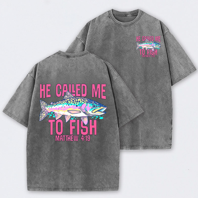 Retro Washed Fish Double Sided Printed T-Shirt