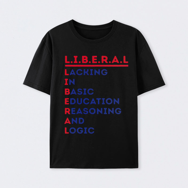 LIBERAL Acrostic Graphic Print Cotton T-Shirt