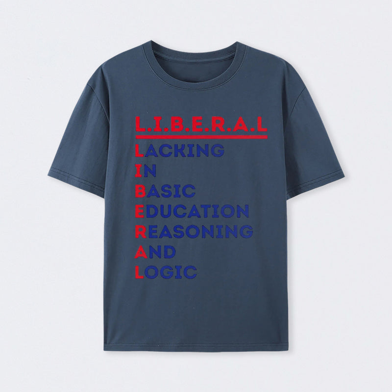 LIBERAL Acrostic Graphic Print Cotton T-Shirt