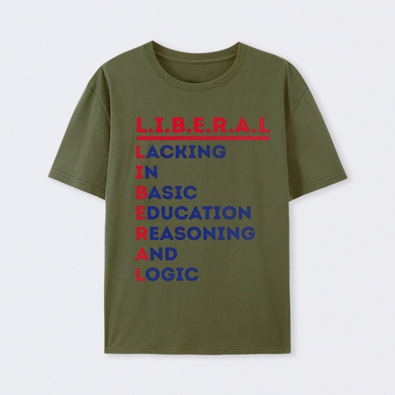 LIBERAL Acrostic Graphic Print Cotton T-Shirt