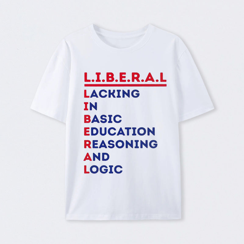 LIBERAL Acrostic Graphic Print Cotton T-Shirt