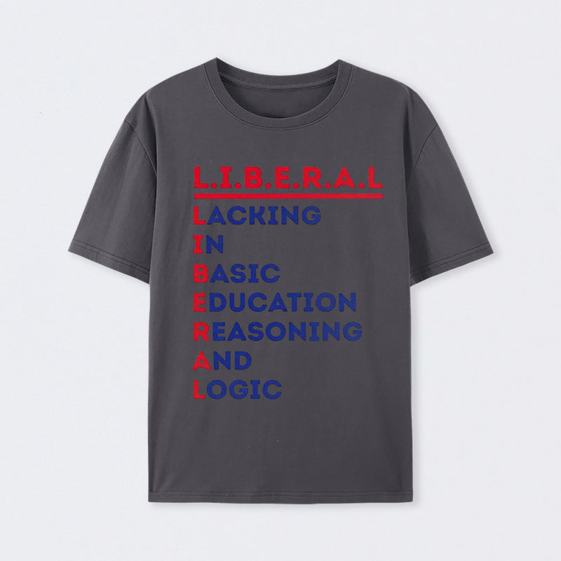 LIBERAL Acrostic Graphic Print Cotton T-Shirt