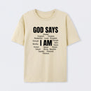 Christian Shirt Women God Says I Am Graphic T-Shirt