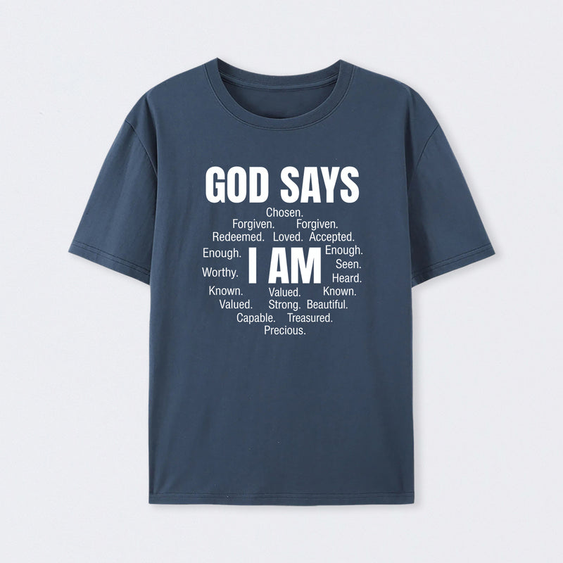Christian Shirt Women God Says I Am Graphic T-Shirt