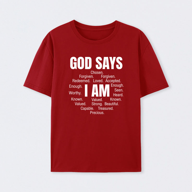 Christian Shirt Women God Says I Am Graphic T-Shirt
