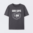 Christian Shirt Women God Says I Am Graphic T-Shirt